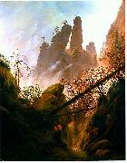 Caspar David Friedrich Felsenlandschaft im de:Elbsandsteingebirge oil on canvas